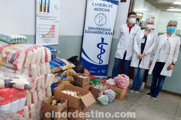 La donación correspondió a un aporte de contrapartida y fue de insumos alimenticos para la cocina perecederos y no perecederos. (Foto: Fanpage de Facebook de Universidad Sudamericana).