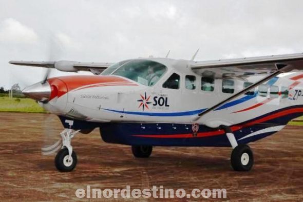 Primer vuelo inaugural de la empresa Sol de Paraguay aterrizó en el aeropuerto de Pedro Juan Caballero
